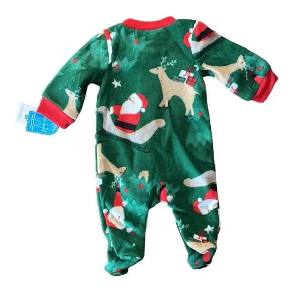 Carter’s Baby Christmas 2 Way Zip-Up Fleece Sleep and Play Size 3 Months NWT - Picture 2 of 9